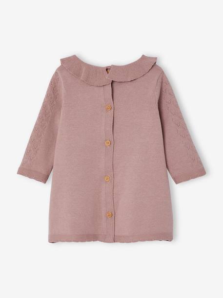 Robe en maille fantaisie bébé vanille+violet 6 - vertbaudet enfant 