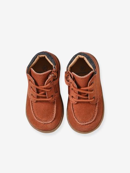 Bottines en cuir lacées et zippées bébé rouille 4 - vertbaudet enfant 