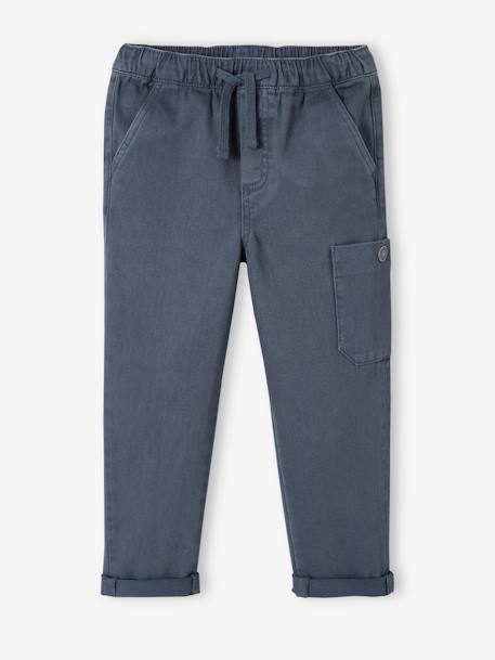 Pantalon cargo couleur garçon bleu pétrole+chocolat 1 - vertbaudet enfant 