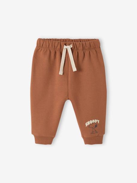 Pantalon Peanuts® Snoopy bébé en molleton chocolat 1 - vertbaudet enfant 