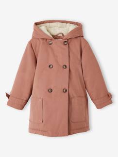 -Parka à capuche chic effet peau de pêche fille