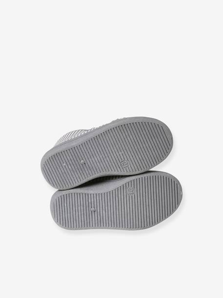 Chaussons zippés bébé en textile imprimé rayé gris 5 - vertbaudet enfant 