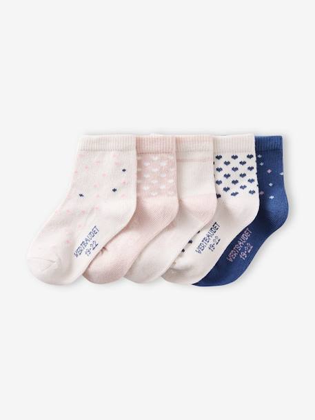 Lot de 5 paires de chaussettes fantaisie bébé fille rose pâle 1 - vertbaudet enfant 