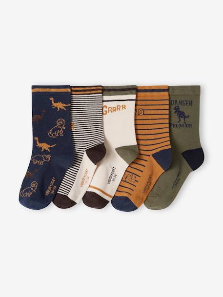 Garçon-Sous-vêtement-Chaussettes-Lot de 5 paires de chaussettes "dino" garçon