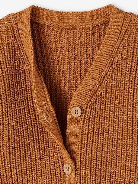 Gilet col V bébé en maille perlée caramel 3 - vertbaudet enfant 