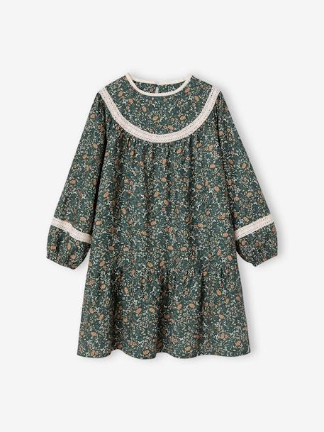 Robe à fleurs détails en dentelle fille  - vertbaudet enfant