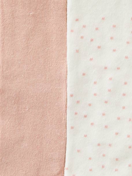 Lot de 2 paires de collants à pois/unis bébé fille rose poudré 2 - vertbaudet enfant 