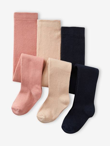 Bébé-Chaussettes, Collants-Lot de 3 collants bébé maille BASICS