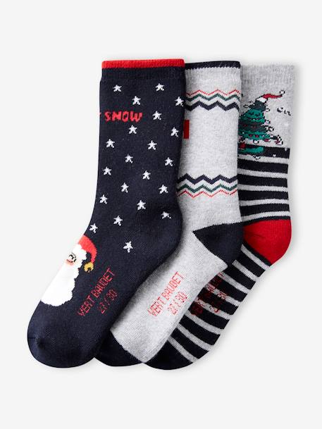 Coffret de 3 paires de mi-chaussettes de Noël garçon marine 4 - vertbaudet enfant 