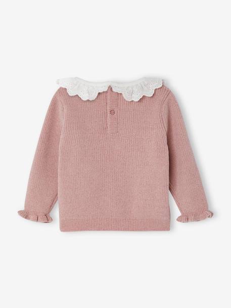 Pull en côte perlée bébé lilas poudré+vert de gris 2 - vertbaudet enfant 