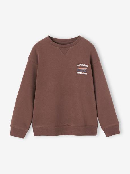 Sweat motif ludique au dos garçon bleu pétrole+chocolat 6 - vertbaudet enfant 