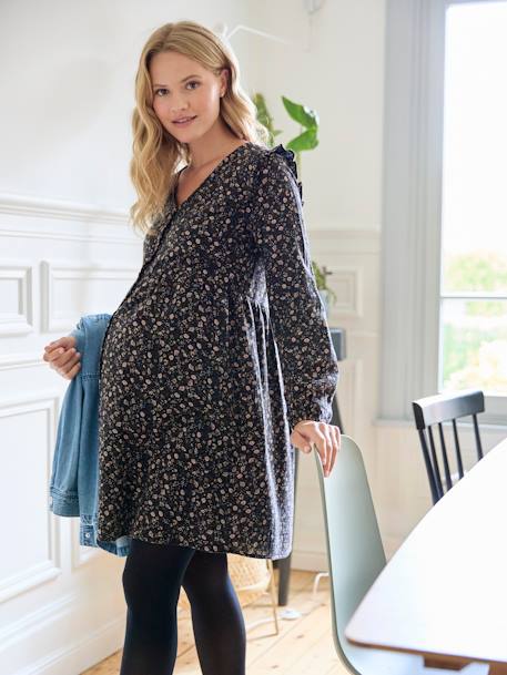 Robe courte gaze de coton grossesse et allaitement noir 6 - vertbaudet enfant 