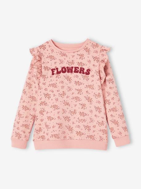 Sweat à volants fille détails fantaisie marine+rose poudré 4 - vertbaudet enfant 