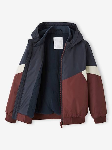 Blouson coupe-vent colorblock garçon bordeaux+COLORBLOCK CHAMOIS 2 - vertbaudet enfant 