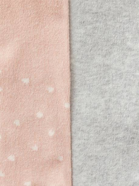 Lot de 2 paires de collants à coeurs/unis bébé fille gris chiné 2 - vertbaudet enfant 