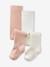 Lot de 2 paires de collants à pois/unis bébé fille rose poudré 1 - vertbaudet enfant 