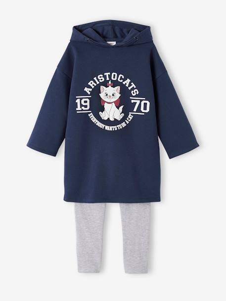 Ensemble fille Robe sweat + legging Disney® Marie Les Aristochats marine 1 - vertbaudet enfant 