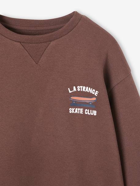 Sweat motif ludique au dos garçon bleu pétrole+chocolat 8 - vertbaudet enfant 