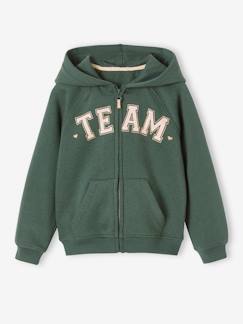 -Sweat zippé à capuche motif "Team" sport fille