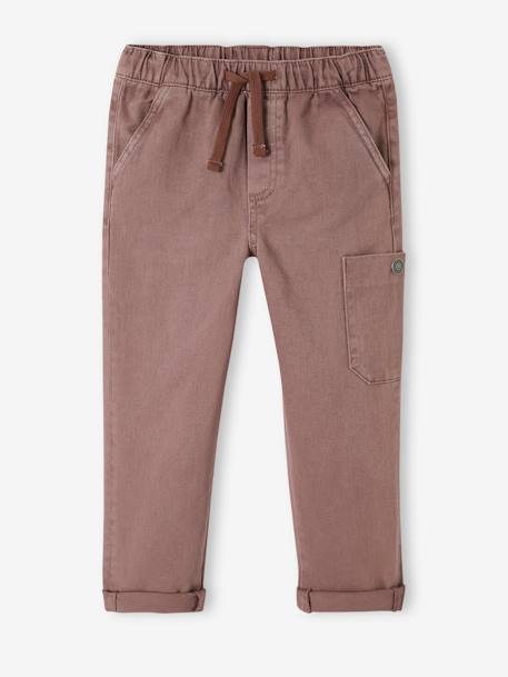 Pantalon cargo couleur garçon bleu pétrole+chocolat 5 - vertbaudet enfant 