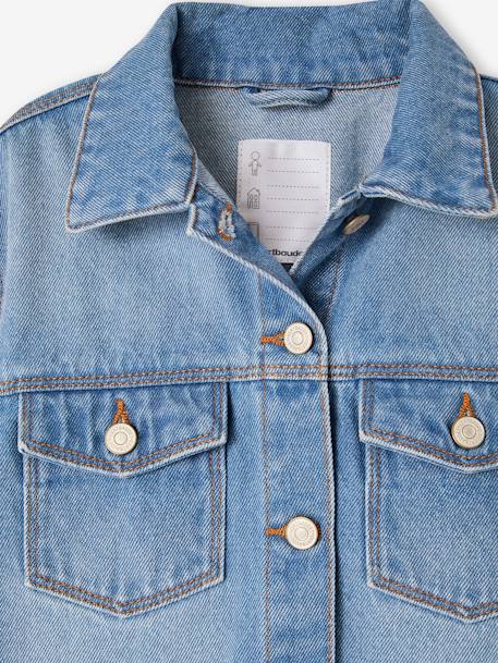 Veste en jean animation fleurs pop au dos fille stone 5 - vertbaudet enfant 