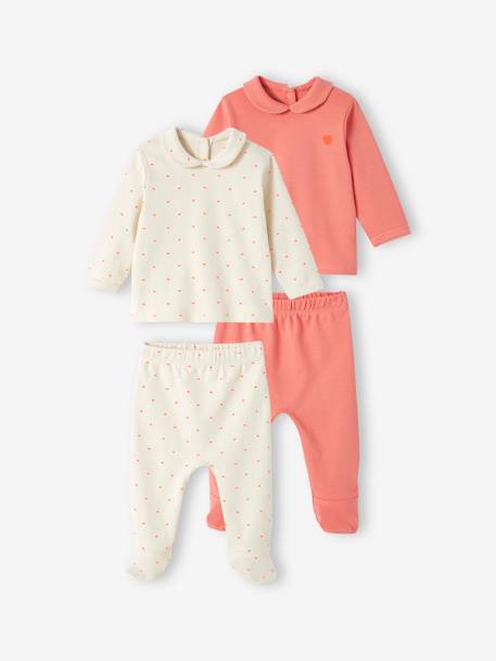 Bébé-Lot de 2 pyjamas coeur  fluo bébé en interlock