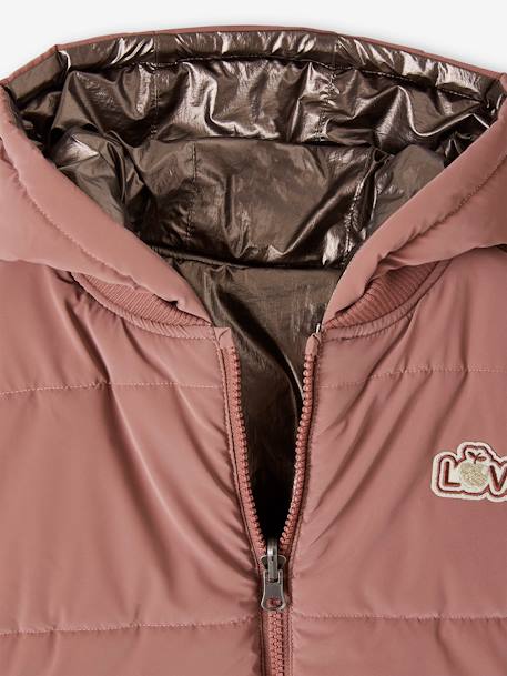 Parka à capuche réversible effet métallisé ou doudoune fille argent 8 - vertbaudet enfant 