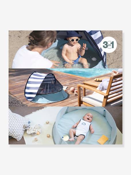 tente anti-UV UPF50+ pop-up Aquani BABYMOOV bleu blanc gris+vert 2 - vertbaudet enfant 