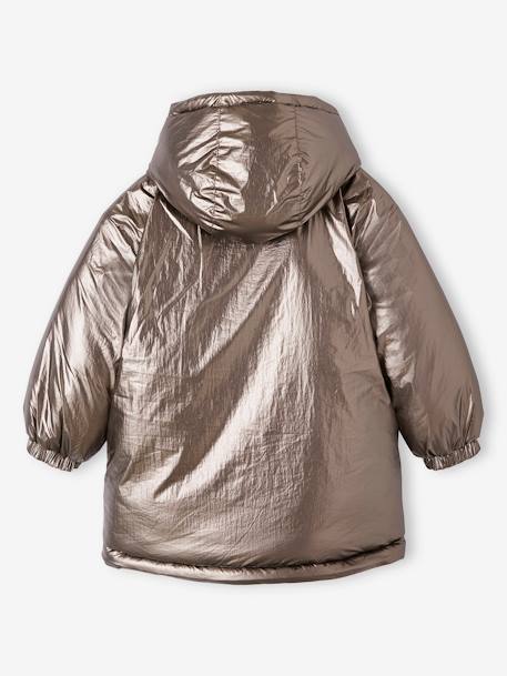 Parka à capuche réversible effet métallisé ou doudoune fille argent 5 - vertbaudet enfant 