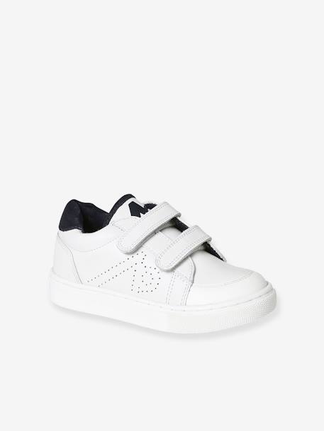 Baskets en cuir enfant blanc+marine 2 - vertbaudet enfant 