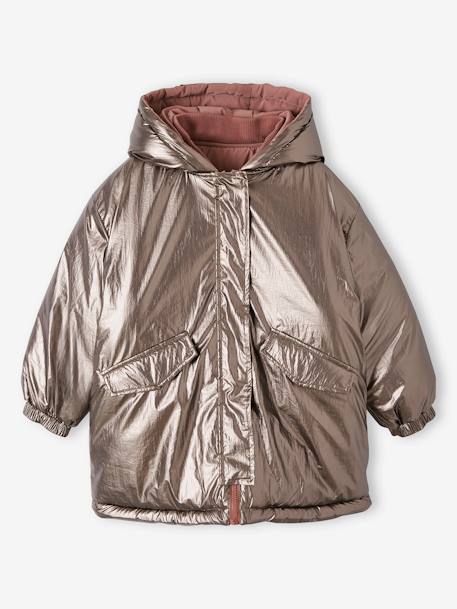 Parka à capuche réversible effet métallisé ou doudoune fille argent 11 - vertbaudet enfant 