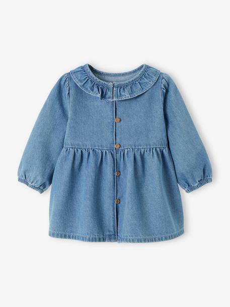 Bébé-Robe en denim bébé col volanté