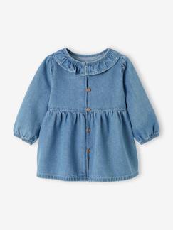 Bébé-Robe, jupe-Robe en denim bébé col volanté