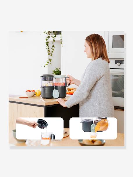 Robot multifonction préparateur culinaire cuiseur et mixeur BABYMOOV Nutribaby One Noir/gris 4 - vertbaudet enfant 