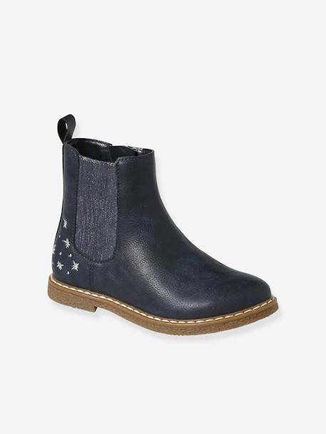 Boots élastiquées et zippées fille collection maternelle bleu 1 - vertbaudet enfant 