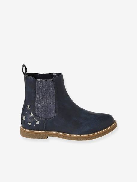 Boots élastiquées et zippées fille collection maternelle bleu 2 - vertbaudet enfant 