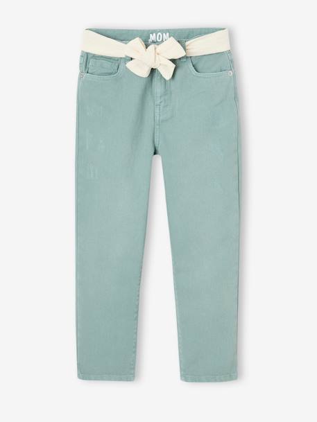 Fille-Pantalon-Pantalon Mom et sa ceinture en gaze de coton fille