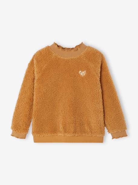 Fille-Sweat en sherpa fille finitions fantaisie