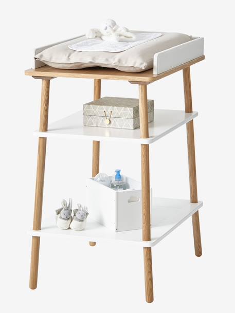 Table à langer LIGNE CONFETTI blanc/bois 2 - vertbaudet enfant 