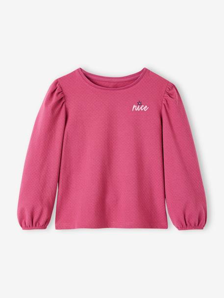 Fille-T-shirt, sous-pull-T-shirt texturé fantaisie fille manches longues bouffantes