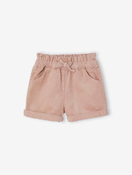 Short en velours côtelé bébé fille marine+noisette+rose poudré 10 - vertbaudet enfant 