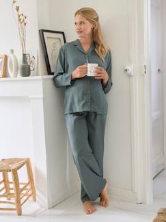 Vêtements de grossesse-Pyjama, homewear-Ensemble 2 pièces pyjama satin grossesse et allaitement