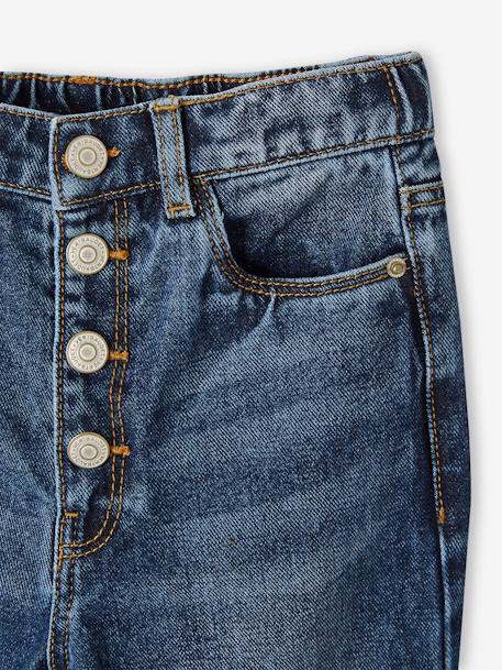 Jean Mom fit MorphologiK fille tour de hanches MEDIUM bleu jean+double stone+stone 6 - vertbaudet enfant 