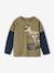 Tee-shirt effet doubles manches garçon bleu glacier+noir+olive 9 - vertbaudet enfant 