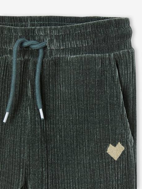 Pantalon jogging en velours côtelé fille gris chiné+vert 6 - vertbaudet enfant 