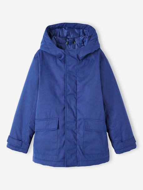 Parka 3 en 1 garçon avec blouson amovible bleu électrique+kaki+Marine grisé+noix de pécan 2 - vertbaudet enfant 