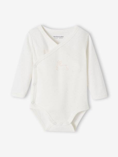 Ensemble naissance 3 pièces : combinaison + body + doudou en coton bio bleu jean+rose poudré 10 - vertbaudet enfant 