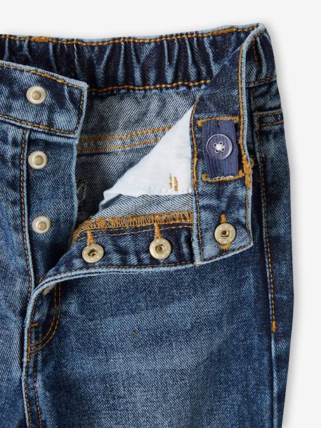 Jean Mom fit MorphologiK fille tour de hanches MEDIUM bleu jean+double stone+stone 7 - vertbaudet enfant 