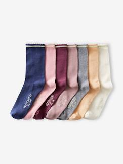 -Lot de 7 paires de mi-chaussettes fille lurex BASICS