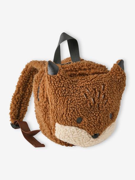 Sac à dos renard en sherpa enfant roux 1 - vertbaudet enfant 